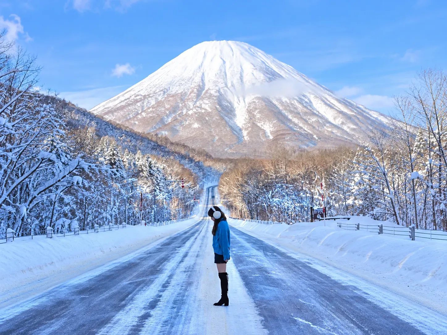 北海道冬季羊蹄山雪景