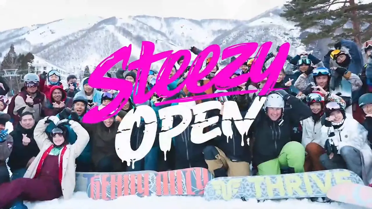 Steezy Open 滑手在雪場合影